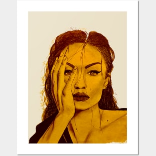 Gigi hadid portrait Posters and Art